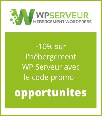 Pub pour le coupon promo -10% WP Serveur