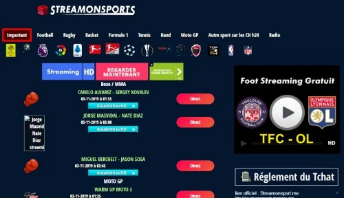 streamonsport - tv sport direct gratuit