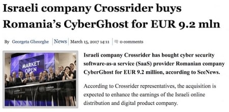Vente de Cyberghost à Crossrider