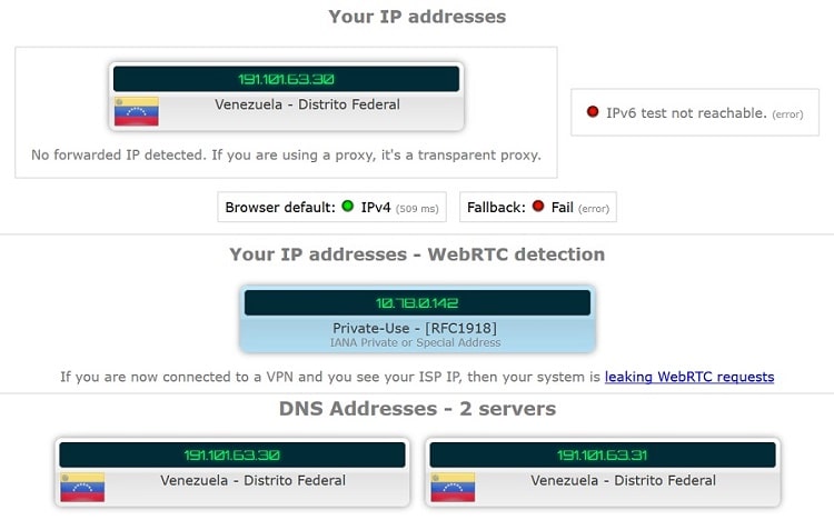 Test de fuites IP. DNS et WebRTC avec ExpressVPN