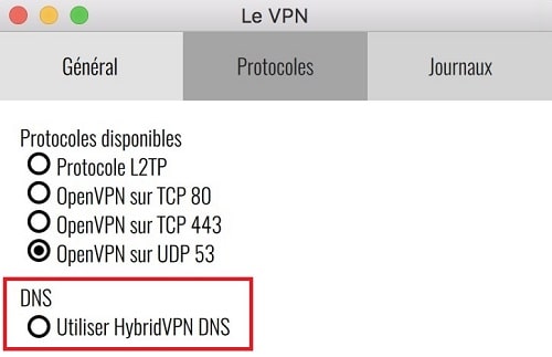 Fonction HybridVPN DNS