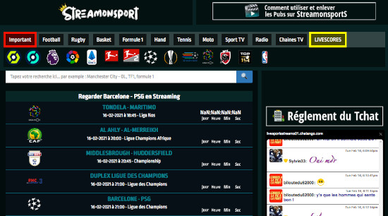 streamonsport homepage