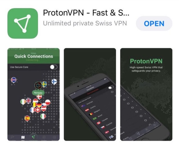 protonvpn est sur l'app store apple depuis des années
