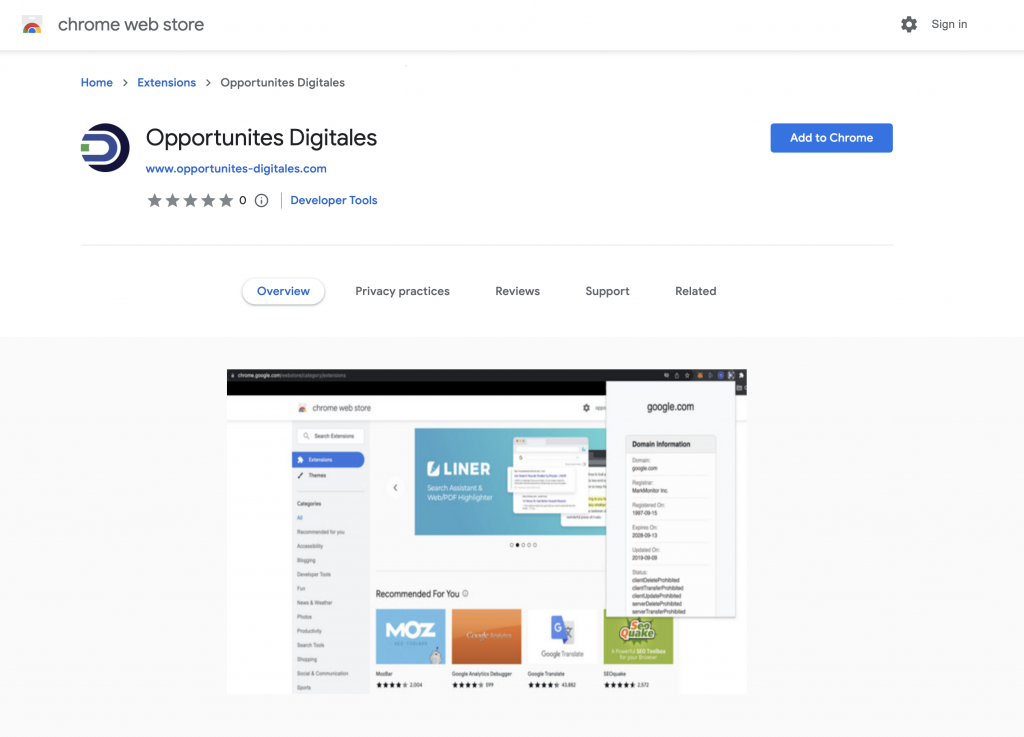 extension opportunties digitales chrome