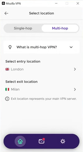Multi-hop Mozilla VPN