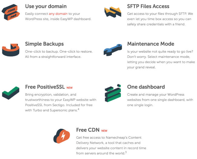 caracteristiques wp namecheap